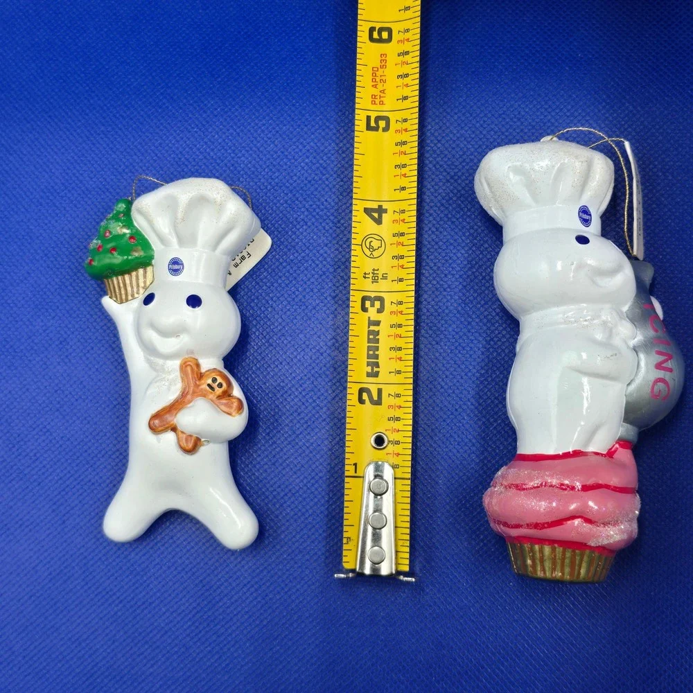 Vintage 2000s Pillsbury Doughboy Christmas Ornament Lot 11pc Holiday‎ Light up